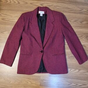 Pink and Black Houndstooth Blazer